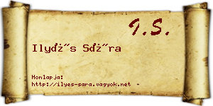 Ilyés Sára névjegykártya